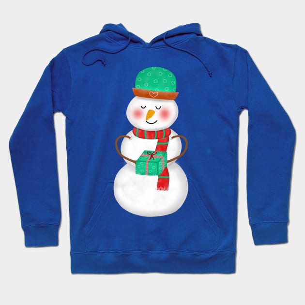 Christmas Snowman Hoodie by Onanong art design shop.